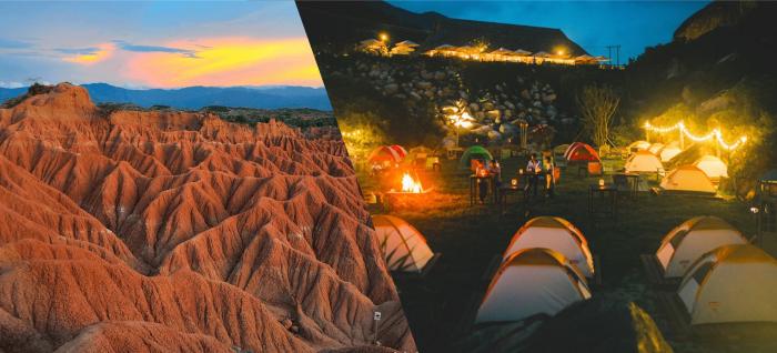 acampar desierto de la tatacoa